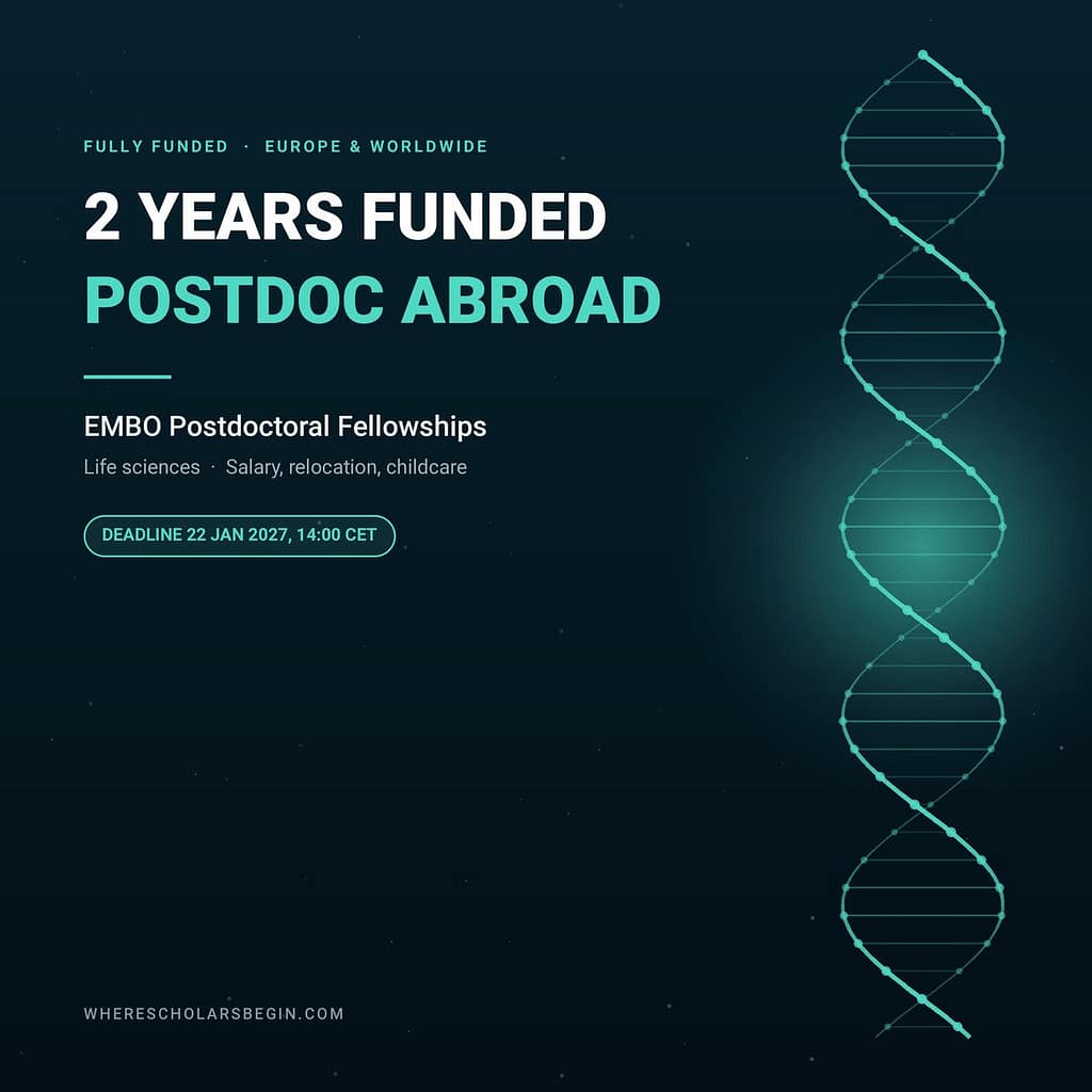 EMBO Postdoctoral Fellowships 2027: Fully Funded Postdoc in Europe and Worldwide embo featured square