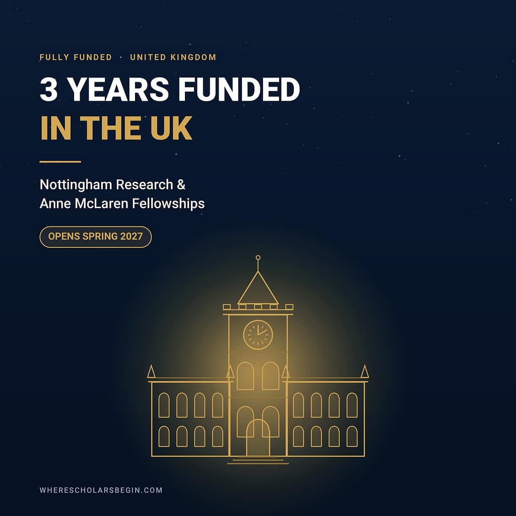 Fully Funded Research Fellowships in the UK nottingham featured square